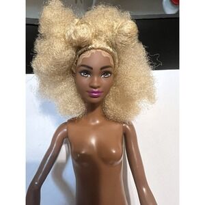 Barbie Fashionista Doll #180 African American Blonde Afro Hair Nude